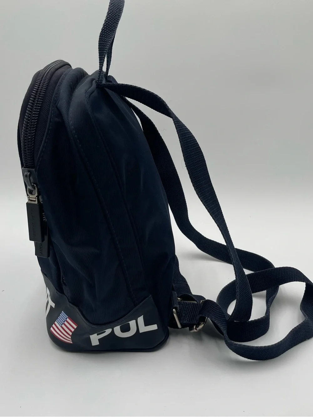 Vintage 90s Polo Sport Ralph Lauren Small Mini Backpack Navy Logo Preppy USA